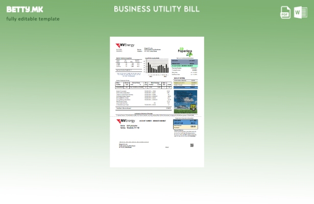 Модерен стил Невада NV Energy шаблон за деловна сметка за комунални услуги